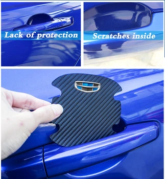 4stk bil døren skål carbon fiber læder klud dekorative 4S custom shop beskyttelse For smart fortwo forfour 453 451 450 Bil