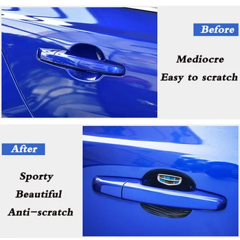 4stk bil døren skål carbon fiber læder klud dekorative 4S custom shop beskyttelse For smart fortwo forfour 453 451 450 Bil