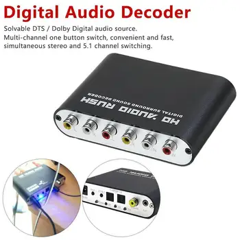 5.1 CH-Lyd Dekoder SPDIF Coaxial-Til-RCA DTS, AC3 Optisk Forstærker Forstærker Audio Rush Converte Analog Hot HD Digital Sal O8V7