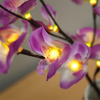 5-1STK 73CM 20 Pærer Orchid Gren Lys String Kunstig Blomst LED-Lys til Bryllup Nye År Valentins Dag Fe Dekoration
