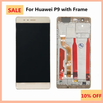5.2 tommers LCD-Forsamling For Huawei P9-LCD-Display EVA-L09 EVA-L19 Touch Screen Digitizer Assembly Med Ramme