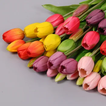 5 Pc ' er/Bundter Luksus Silikone Rigtige touch Buket Tulipaner Dekorative Kunstige Blomster Stue Dekoration Flores Artificiales