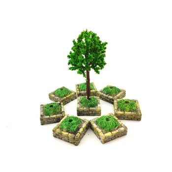 5 Stk/sæt Mini Træ Alteret Model Blomst Holder Ornament Harpiks Håndværk Miniature Figur Fe Have Udsmykning DIY Tilbehør