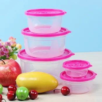 5 Styk-Sæt plast madpakke Bærbare Skål Mad Beholder Madkassen Øko-Venligt Mad opbevaringskasser Køkken Tætning