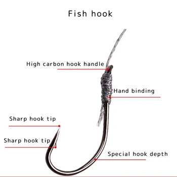 5-i-1 High Carbon Anti-vikling Kæde, Krog fiskekrog Skarpe Karper Krog Fiskeri String Kroge Fly Fishing Tackle 3~13#