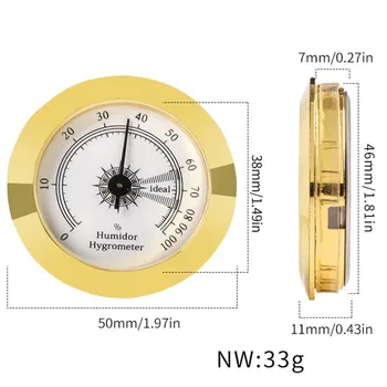 50 MM Præcision Cigar Hygrometer Præcision Mosaik Mini Bærbare Mekaniske Hygrometer cigarkasse Hygrometer Tilbehør