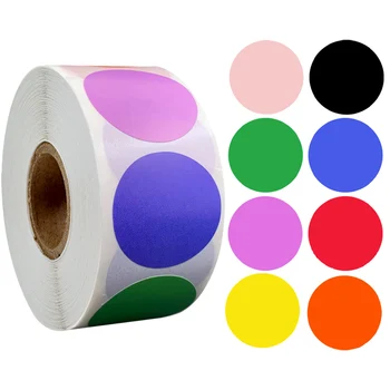 500 Stk/Roll Chroma Etiketter, Klistermærker Farve Kode Dot Etiketter, Klistermærker: 1 