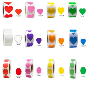 500pcs Farve hjerteformede Klistermærker Tætning Label Tak Label Scrapbog Emballage og Bryllup Dekoration Brevpapir, Klistermærker