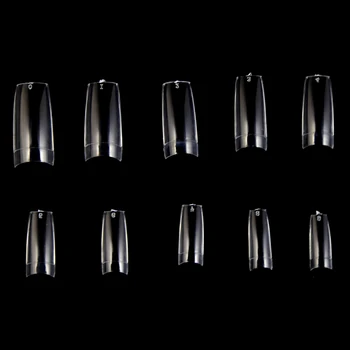 500pcs Tips Transparent/Naturlige hvidt Dække Halvdelen Falske franske Falske nailart Kunstige Akryl Gel UV-10 Størrelse Tryk På Negle