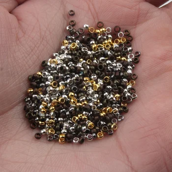 500pcs/masse Guld, Rhodium Bolden Crimp End Perler Dia 2 2.5 3 mm Prop Spacer Perler Til gør det selv Smykker at Gøre Resultaterne Tilbehør