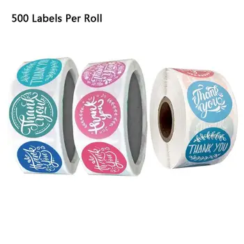 500pcs/roll 8 Stilarter Tak Klistermærker, Tags Håndlavet Scrapbooking Emballage Tætning Etiketter
