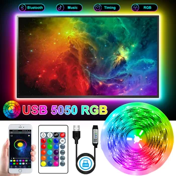 5050 LED Strip Light RGB-5V USB-SMD 5050 Fleksibel Lampe Tape Bluetooth-IR-Fjernbetjening TV ' ets Baggrundsbelysning