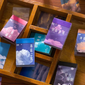 50STK Sky Cloud-Serien Materiale Klistermærker Farverige Papir Decoracion Scrapbooking Kontorartikler, skoleartikler Mærkat Flager