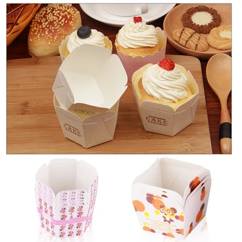 50pic Pladsen Muffin Cupcake Liner Bagning Cup Oilproof Kage Indpakning Papir Til bryllupsfest Dessert Cupcake Dekoration
