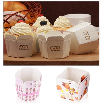 50pic Pladsen Muffin Cupcake Liner Bagning Cup Oilproof Kage Indpakning Papir Til bryllupsfest Dessert Cupcake Dekoration