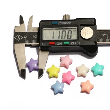 50stk 11mm Stjernede Akryl Perler Farverige Facetter femtakket Løs Afstandsstykke Til Smykker at Gøre DIY Armbånd Mode Tilbehør