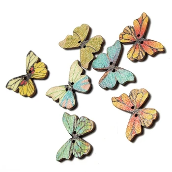 50stk 2 Huller Blandet Butterfly Træ-Knappen for at Sy Scrapbooking DIY Håndværk