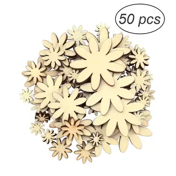 50stk DIY Doodle Pædagogisk Legetøj Naturlige Træ-Skive Blomme-Knappen Embelishment Dekorative Blomster Ornament Scrapbooking A3