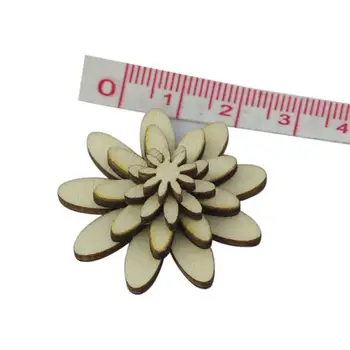 50stk DIY Doodle Pædagogisk Legetøj Naturlige Træ-Skive Blomme-Knappen Embelishment Dekorative Blomster Ornament Scrapbooking A3