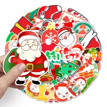 50stk Jul tegnefilm stickers ark Santa Claus Dyr, Hjorte nytår dekoration til Vinduet kontorartikler Gaver max decal toy