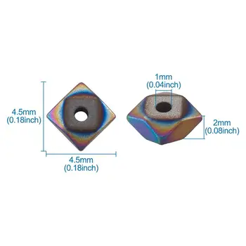 50stk Matteret Pladsen Galvaniserede Ikke-Magnetiske Syntetiske Hæmatit Perler Til Smykker DIY Armbånd Gør Blandet Farve 4.5x4.5x2mm