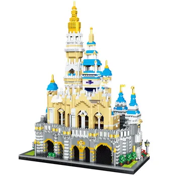 5297pcs Magic Princess Castle Modal byggesten 3D-Diamond City Arkitektur Forlystelsespark Mursten Legetøj til Børn Gaver