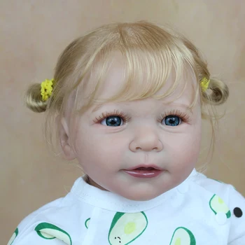 55 CM 3D-Maling Huden Blød Silikone Reborn Baby Doll Legetøj Til Pige Naturtro 22 Tommer Prinsesse Lisa Bebe Kjole Op i Live Gave