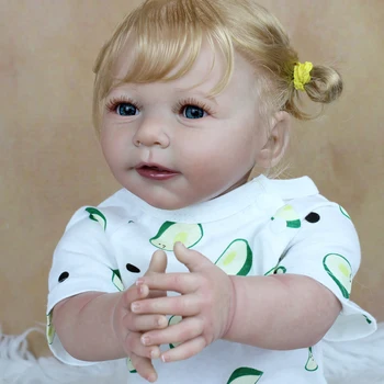 55 CM 3D-Maling Huden Blød Silikone Reborn Baby Doll Legetøj Til Pige Naturtro 22 Tommer Prinsesse Lisa Bebe Kjole Op i Live Gave
