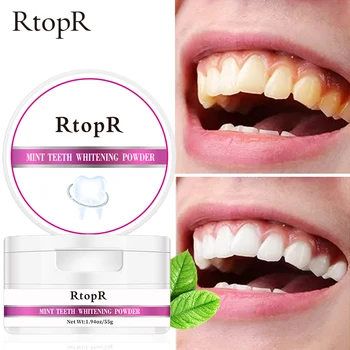 55G Mint Tænder Whitening Powder Tandpasta Dental Hvide Tænder Rengøring mundhygiejne Tandbørste Gel Fjerne Plak, Tandsten Pletter