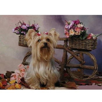 5D DIY Diamond painting Cross stitch kits dog Pictures of rhinestone For square mosaic full embroidery Yorkshire Terrier AA241