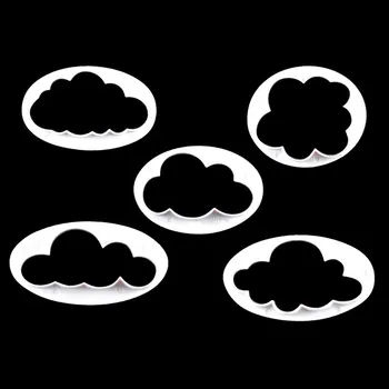 5PCS/Set Kiks Skimmel Cloud Form Cookie Cutter Mode 3D Printet skræddersyet Cookie Fondant Søde Kage Udsmykning Værktøjer