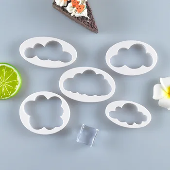 5PCS/Set Kiks Skimmel Cloud Form Cookie Cutter Mode 3D Printet skræddersyet Cookie Fondant Søde Kage Udsmykning Værktøjer
