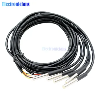 5PCS Vandtæt Digital Termisk Probe Sensor DS18B20 kabel-100cm 3,0 V til 5,5 V Strømforsyning