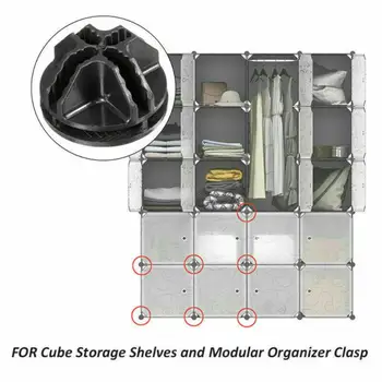 5PCS Wire Cube Garderobe Spænde DIY Modulære Garderobe Skab Arrangør Rack Tøj Hylde til Opbevaring Kabinet ABS-Stik