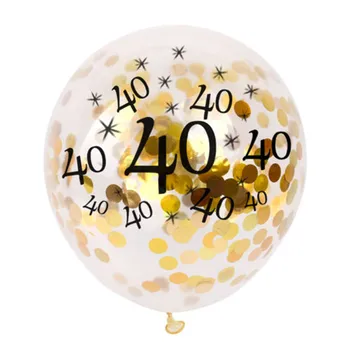 5Pcs Ballon 30 40 50 Happy Birthday Alder Fyldte Balloner, Konfetti Bryllup Part Indretning Dekoration Voksne Børn Latex Ballon