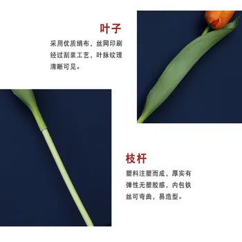 5Pcs Tulip Kunstige Blomsterbuketter Rigtige Touch Bryllup Home Decor Falske Blomst Fotografering Rekvisitter Dekoration Materialer