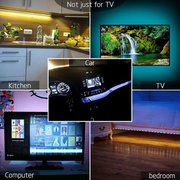 5V LED Strip Light TV Baggrundsbelysning USB-2835 SMD HDTV 1M 2M 3M 5M Tape Lampe-Diode Fleksibel PC Skrivebord Skærm RGB Hjem Dekorative Lys