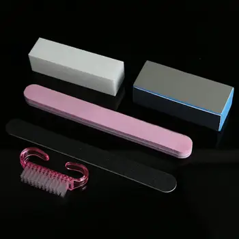 5X Pro Manicure Værktøjer Kit Rektangulære Nail Buffer Svamp Blok Børste Tilbehør til Nail Art Sæt UV Gel Polish Manicure Værktøj