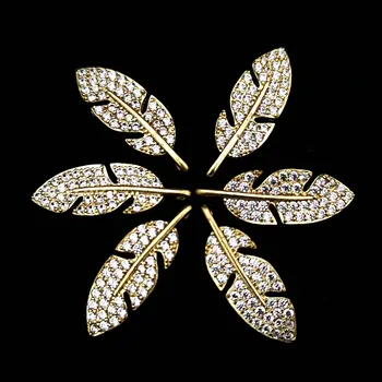 5pcs/masse bladform zircon diamant Charms Rhinestone Metal-knappen for Hår DIY Smykker Tilbehør Bryllup Dekorative Spænder