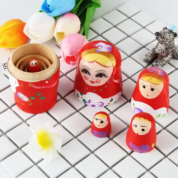 5pcs russiske Nesting Træ Babushka Dukker Sæt Hånd Malet Ornament Baby Legetøj Pige Dukke Indretning