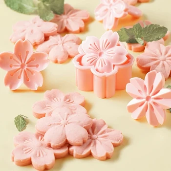 5pcs/set Cookie form Stempel Cookie Cutter Cherry Blossom Blomst DIY W0YD