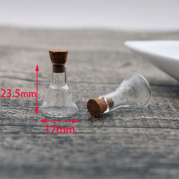 5pieces mini, der ønsker glas flaske med kork hætteglas vedhæng håndlavet smykker resultater charms reagensflasken