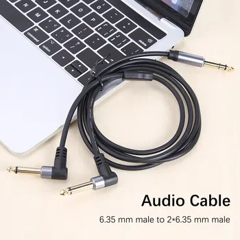 6.35 mm 1/4 Tommer, Mandlige Mm Stereo Til Dual 6,35 mm Kabel Sæt Trs 1/4 Mandlige Mono Audio Kabel-Audio Adapter Kabel Tilbehør