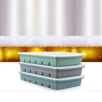 6 Hulrum Ice Cube Kage form for DIY Is Skimmel Silikone Isen Mursten Mould Popsicle Skimmel Køkken Tilbehør med Låg (Mørk Grå)
