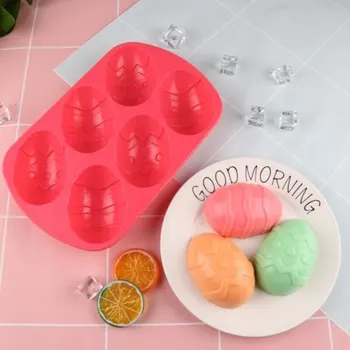 6 Hulrum Påske Æg Formede Silikone Bage Formen 3D Kage form for Muffin Chokolade Cookie Bagning Mould Pan Is Maker Skimmel