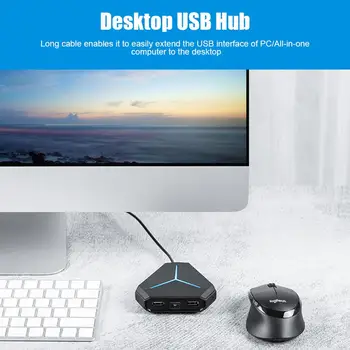 6 Ports USB 2.0-Hub USB-Splitter Høj Hastighed TF SD-Kort-Læser med eaphone mikrofon interface Til PC Tilbehør