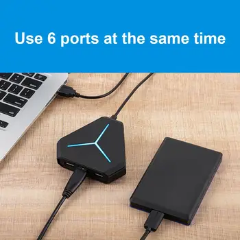 6 Ports USB 2.0-Hub USB-Splitter Høj Hastighed TF SD-Kort-Læser med eaphone mikrofon interface Til PC Tilbehør
