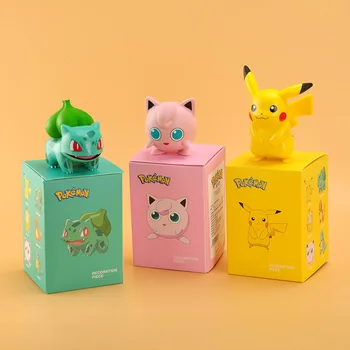 6 Stilarter Pokemon Pikachu, Charmander Psyduck Squirtle Jigglypuff Bulbasaur Bulbasaur Anime Figurer, Legetøj Model Kawaii Børn Gave