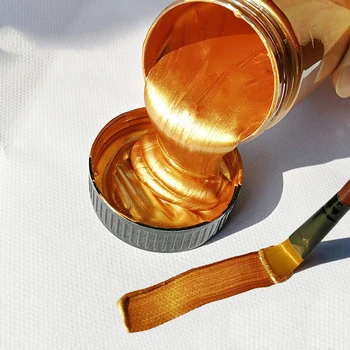 60ml Guld Maling Metallisk Akryl Maling,vandtæt Ikke er Falmet til Skulpturer Farve DIY-Hand Tøj Malet Graffiti Pigmenter 50g