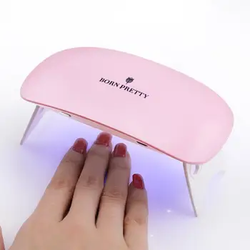 6W Fold Bærbare LED-UV-Lampe Hvid Pink Til Tørring Gel Polish Hærdning Maskine USB-Kabel Mini Nail Dryer Design DIY Værktøj